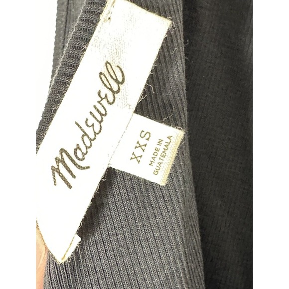NWOT Madewell Women Brightside Rib One Shoulder Tank Top XXS Black Supima Cotton - Picture 6 of 7